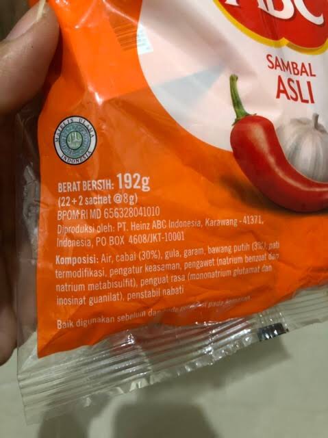 Sambal ABC Sachet Dus 21 x 22 x 8g / Sambel ABC bungkusan / Sambel ABC Dusan Karton