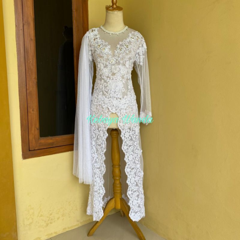 Kebaya Akad Nikah Full Payet / Kebaya Pengantin Kerah Bulat / Gaun Pengantin / Wedding Dress