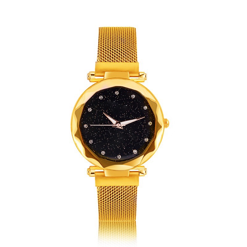 【&COD】Jam Tangan Wanita Jam tangan Analog IMport  Jam Magnet RantaI Jam Munrah Harga Grosir-D-Emas