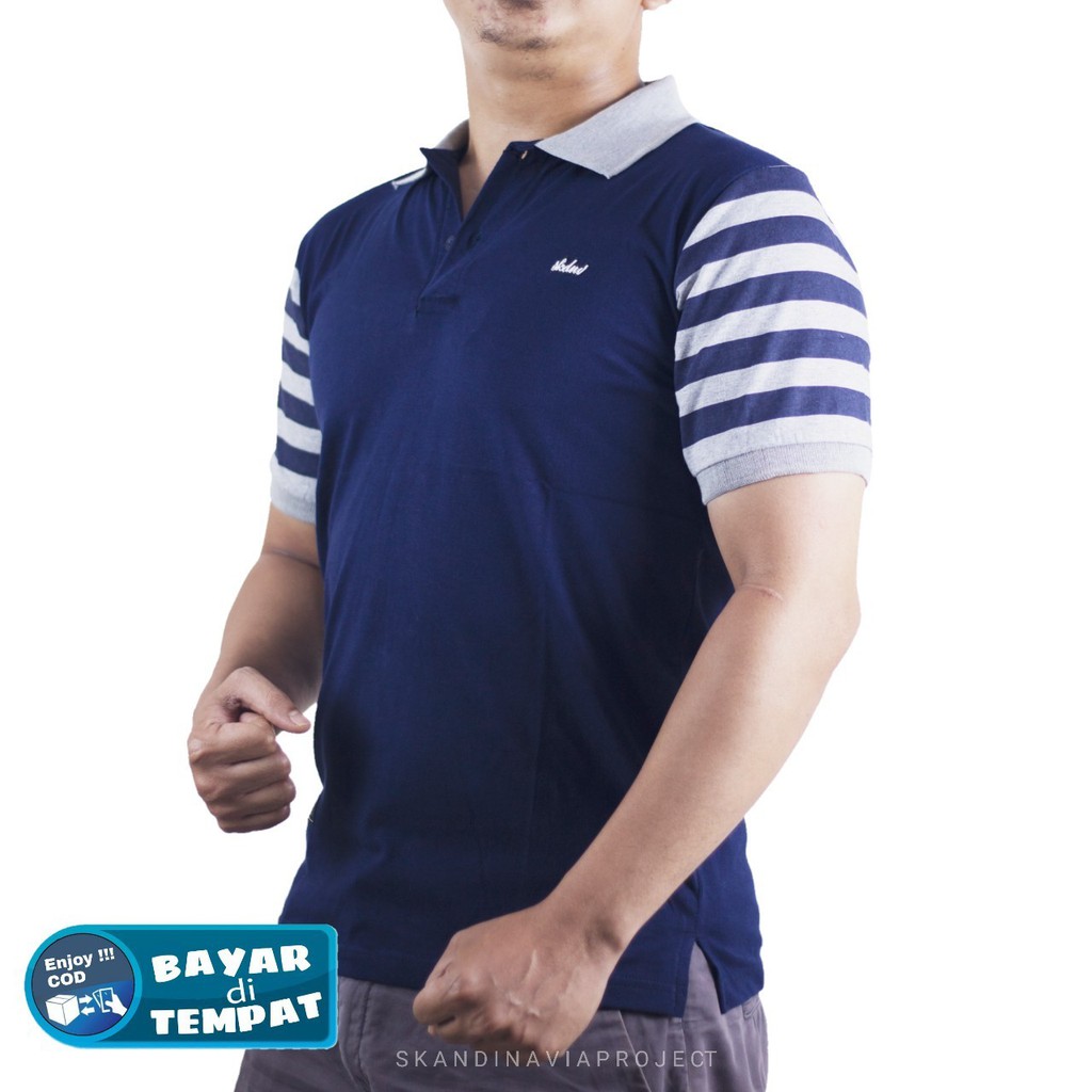 BAJU PRIA LENGAN PENDEK POLO SHIRT KERAH TURNDOWN BAJU KAOS VERSI KOREA TREN ANAK MUDA MUSIM 2021