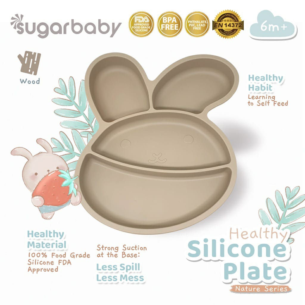 Sugarbaby Baby Silicone Plate Tempat Makan Warna Random - SILPLATE