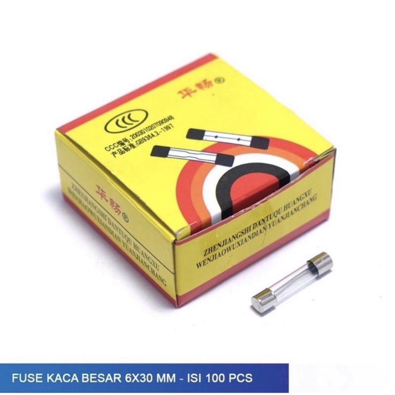 100pcs Fuse Sekring Kaca Tabung BESAR 4A