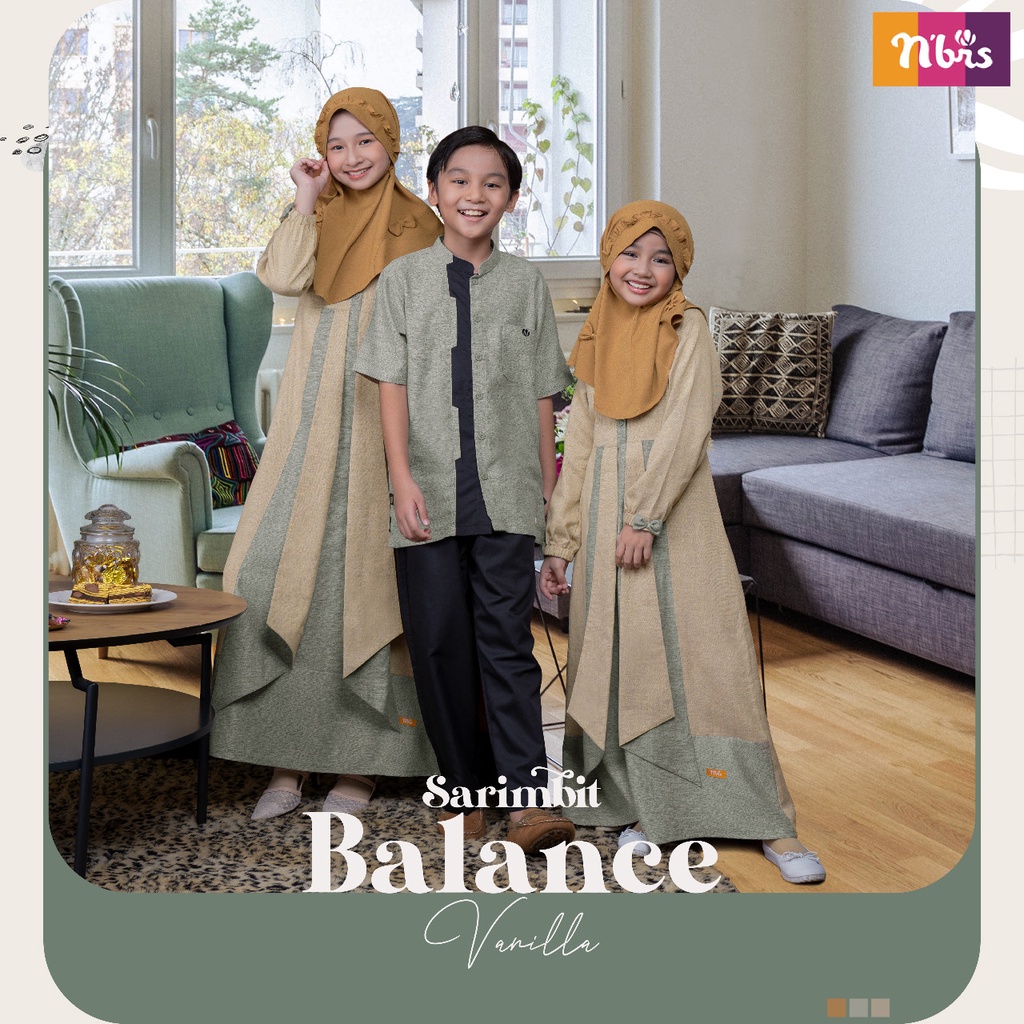 Nibras Balance Sarimbit Vanila Koko Could Grey Bahan Intrarami Twill Baju Seragam Lebaran Keluarga Keluarga Bahagia