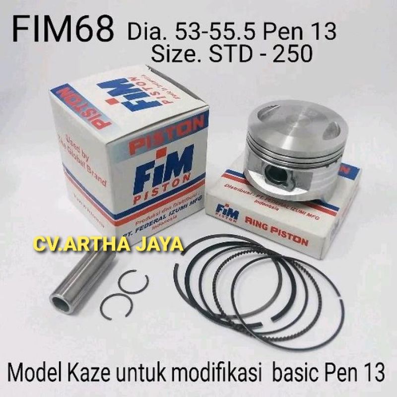 PISTON KIT FIM FIM68 KAWASAKI KAZE / KAZE R ( 53 / 53,5 / 54 / 54,5 / 55 ) ( STD / 050 / 100 / 150 / 200 ) ( PEN 13 / PIN 13 )-5