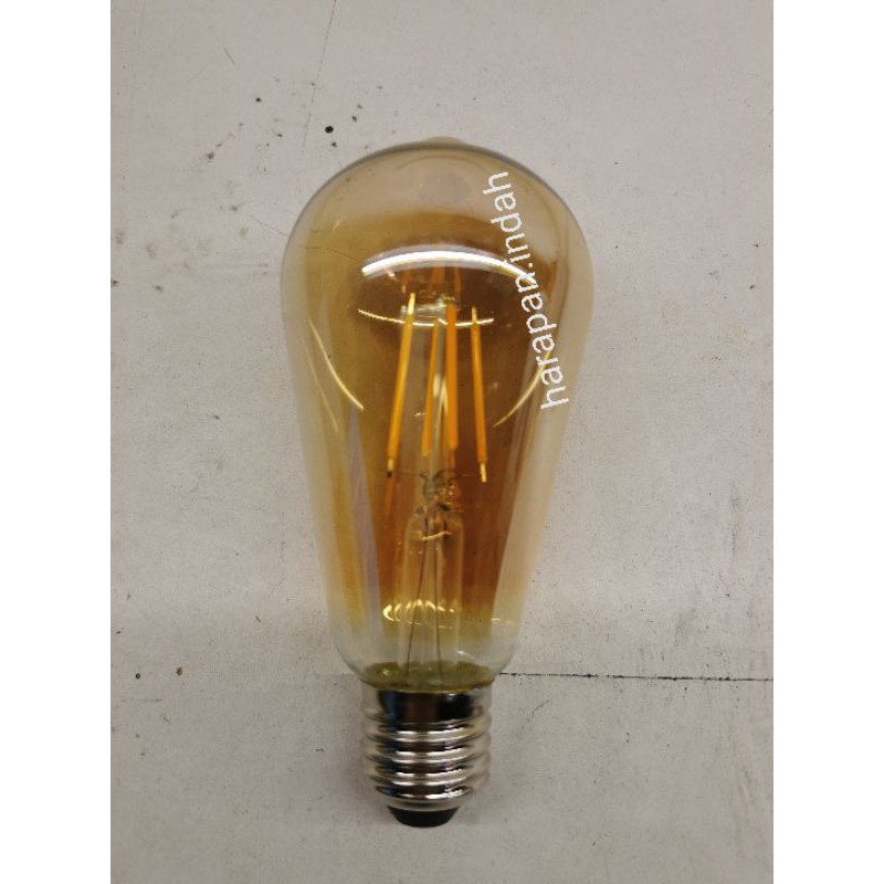 Bohlam Lampu LED kuning Filamen Cafe Edison ST64 4W