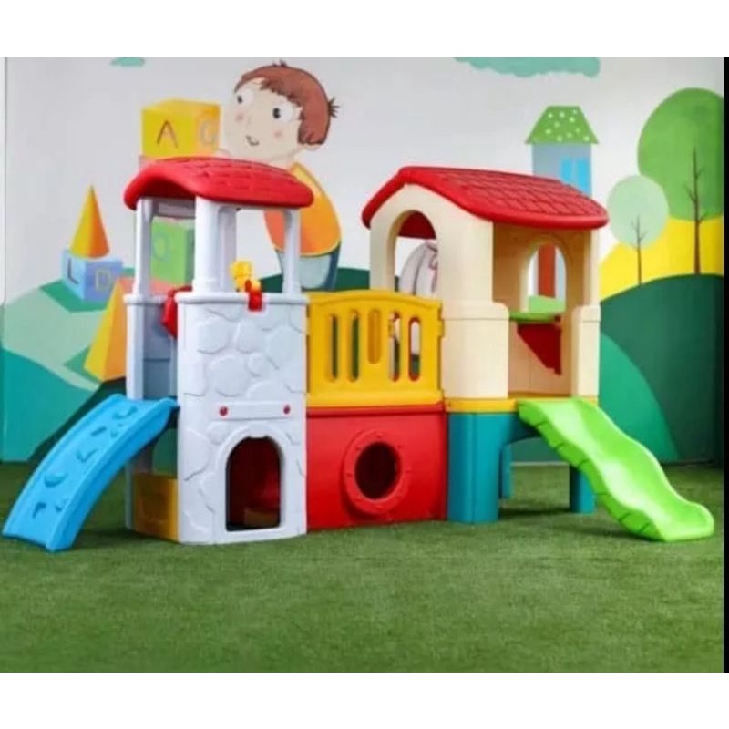 Junior Club House Climber ZK001-1 play ground mainan anak perosotan terowongan dan rumah-rumahan pla