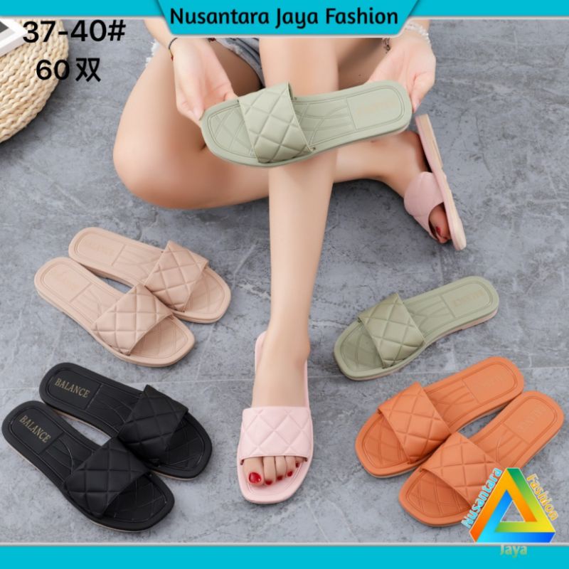 TERBARU Sandal Wanita Slip On Import - Sendal Wanita Teplek Jelly - Sandal Balance 1176 F1