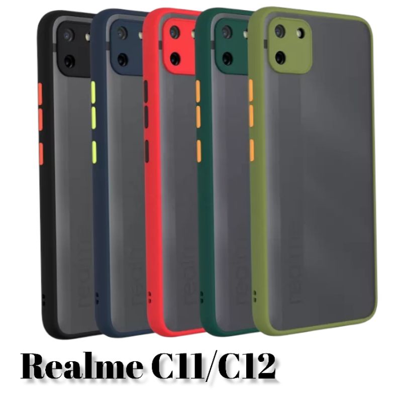 CASE MATTE REALME C11/C12 SILICON MACARON TRANSPARAN