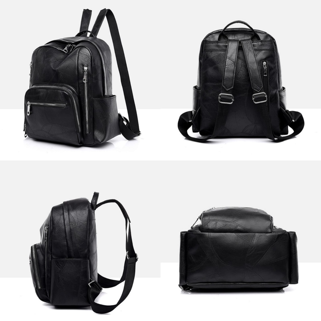 TAS RANSEL KULIT WANITA IMPORT HITAM MANIYA TA485B5 BACKPACK PREMIUM GENDONG SEKOLAH BESAR PUNGGUNG KERJA KULIAH FASHION KOREA REMAJA BATAM BRANDED