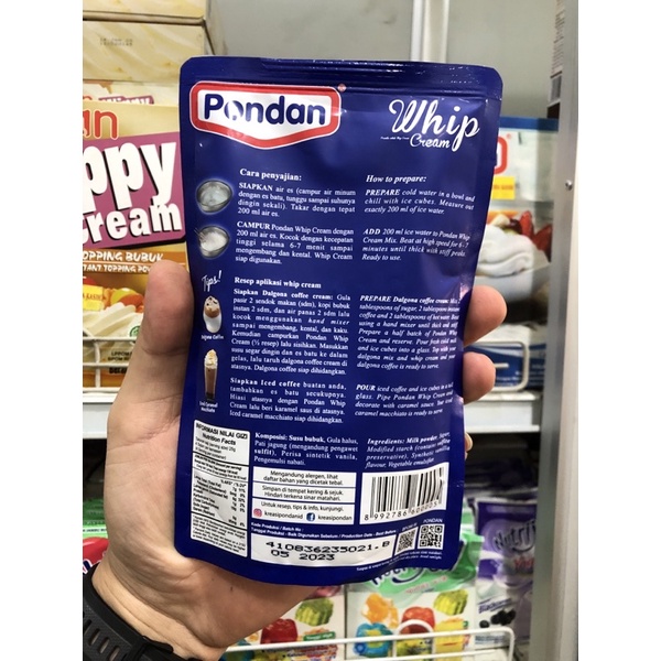 Pondan whip cream 100gr dan 200gr / cream decor