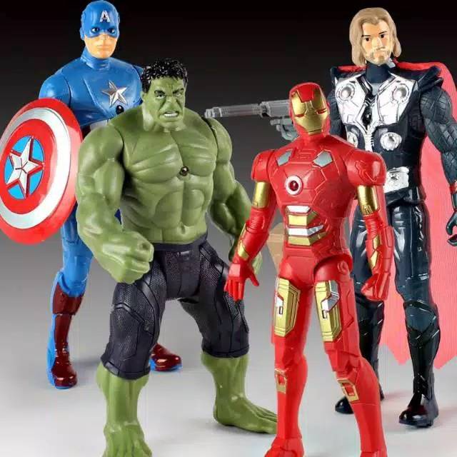 Action Figure Avengers Mainan Anak Robot Hulk Iron Man Thor Captain America Original Murah KE14