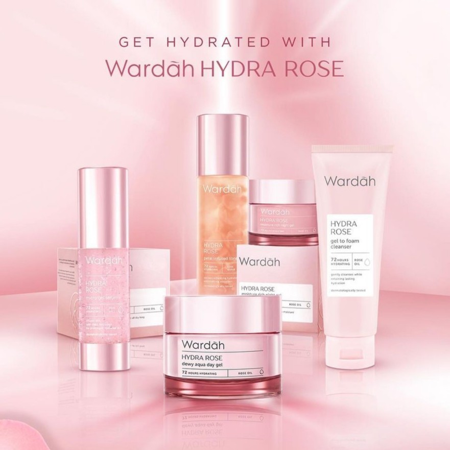 Wardah Hydra Rose Series | Foam Cleanser Day Night Gel