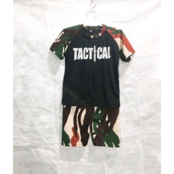 Setelan Loreng Anak TACTICAL TNI AD Piyama Loreng Anak Kaos Loreng Anak Kaos Tactical