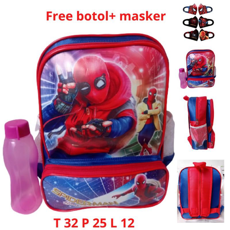 TAS KARARTER ANAK PEREMPUAN / LAKI-LAKI / SD / TK  / PAUD/ FREE BOTOL MINUM / FREE MASKER