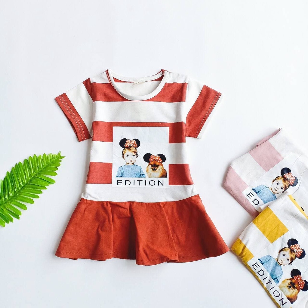 Promo !! Dress Anak Perempuan Import / Dress Simple Anak Lucu dan Imut / Dress Simple Anak Cute 3bln-1th