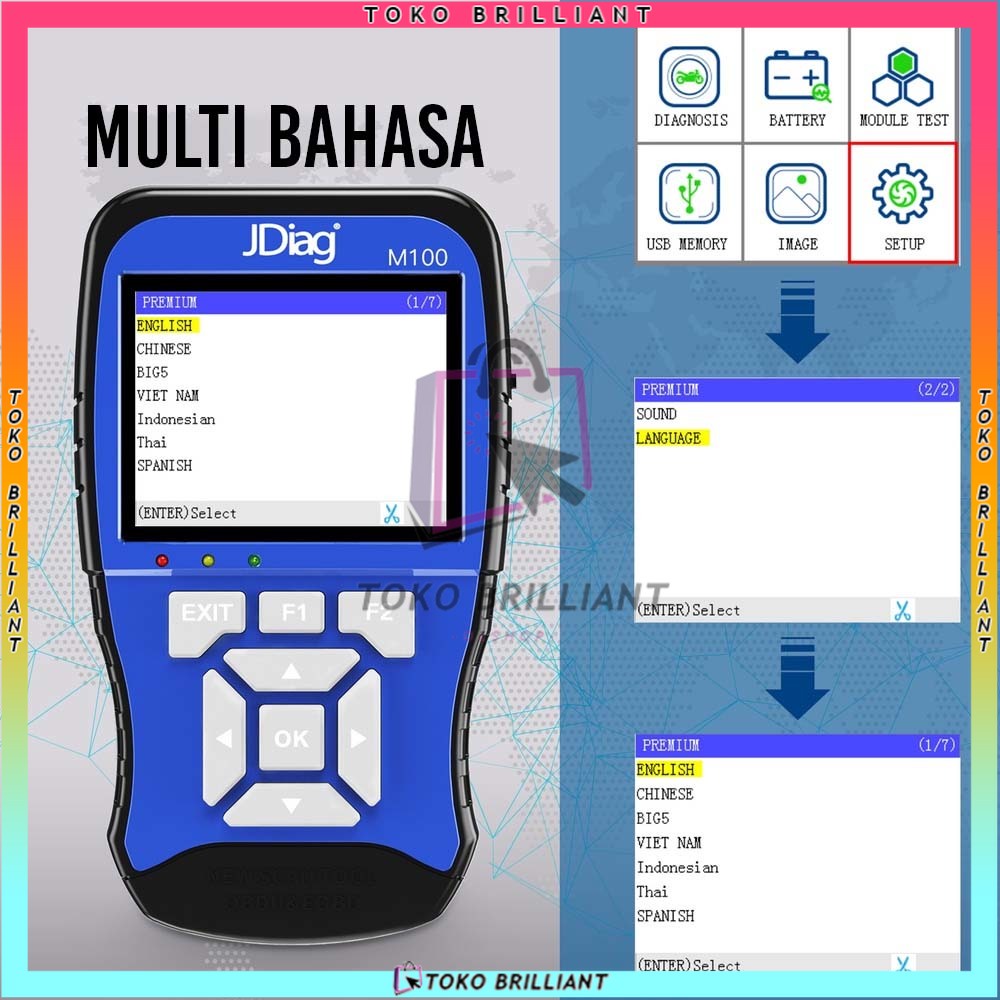 [TERBARU!!! Scanner OBD2 Motor Injeksi Diagnostik ECU ABS | Scaner Motor Injeksi JDiag M100 Motor Diagnostic Scanner Alat [Bahasa Indonesia]