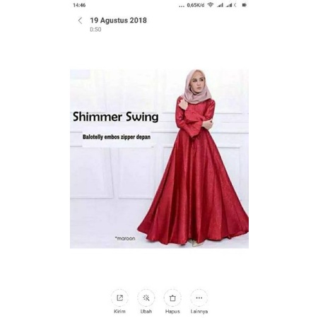 Shimmer swing dress fashion muslim remaja wanita