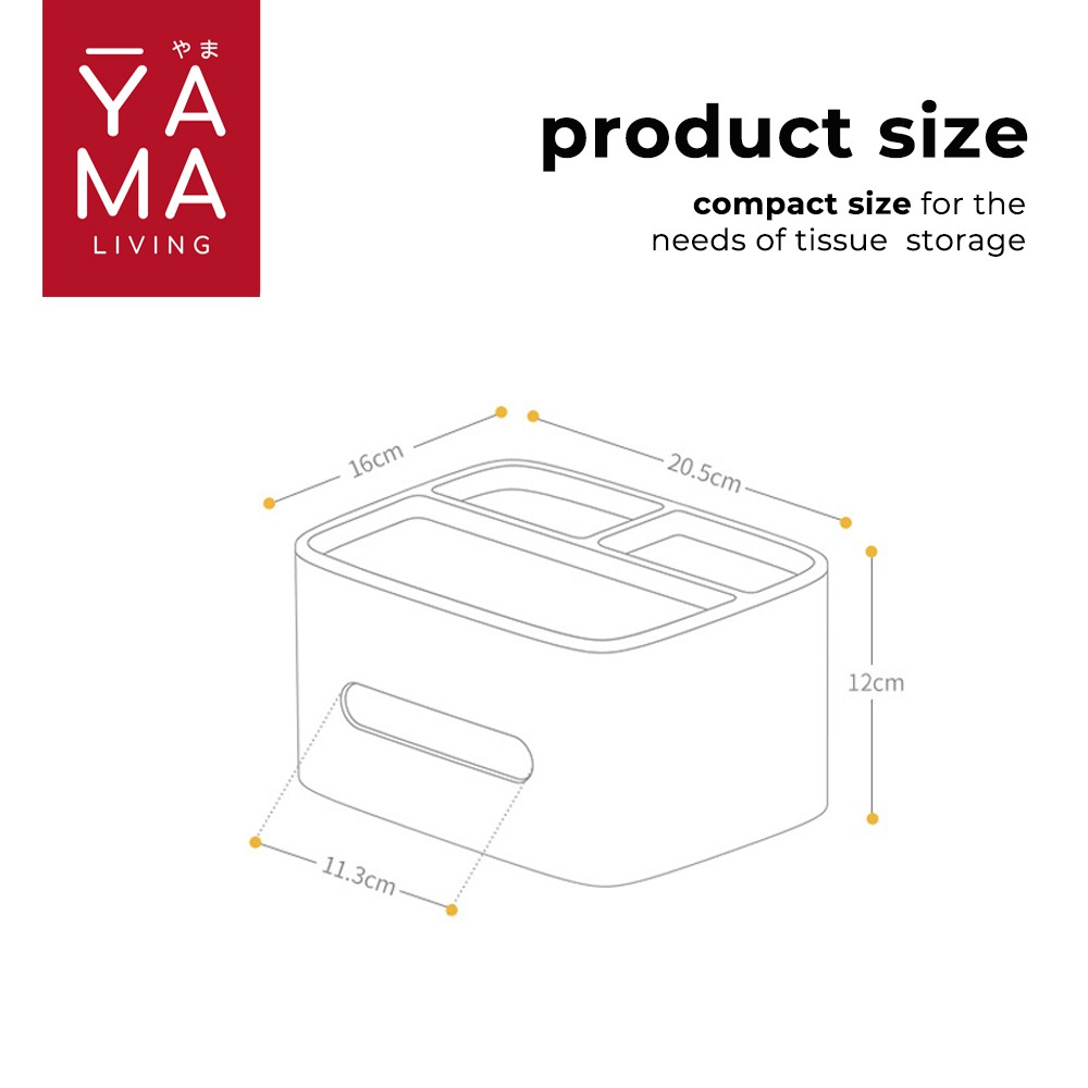 YAMA GYUKA Storage Tissue Box Kotak Tempat Tisu Penyimpanan Multifungsi