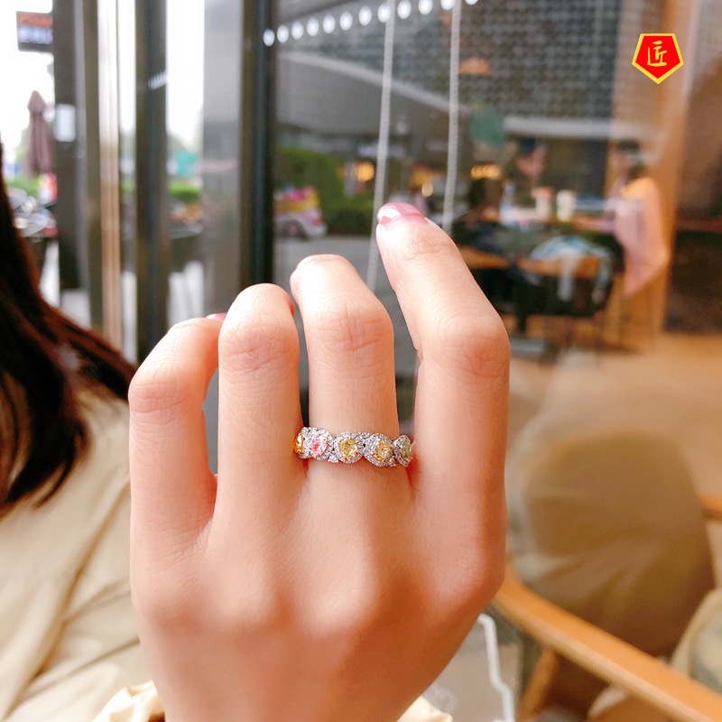 [Ready Stock]Natural Colorful Crystals Stackable Ring Advanced Design