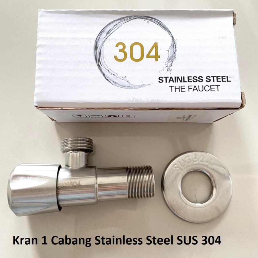 Stop Kran Keran Air Tembok 1 Cabang L Single Jet Shower Closet SUS 304