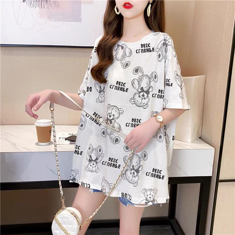 Overtee Tshirt Oversize Wanita Motif Bear Deschpe - 100% Import