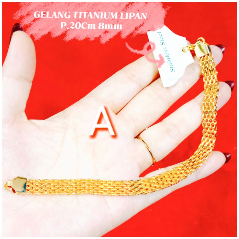 GELANG TITANIUM 20CM LEBAR 8MM