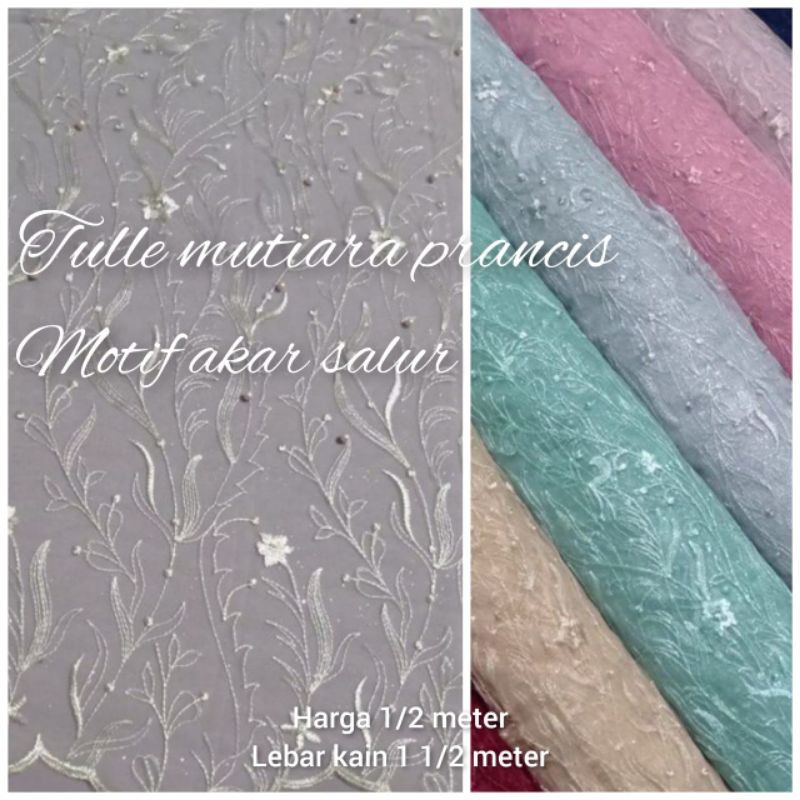 Kain Tile Akar Mutiara / Kain Brokat Tile