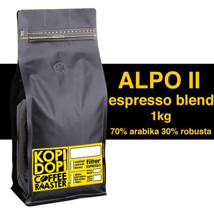 

[ COD ] Biji Kopi Bubuk Espresso Blend ALPO II 70:30 1kg 1 kg TERJAMIN Kode 845