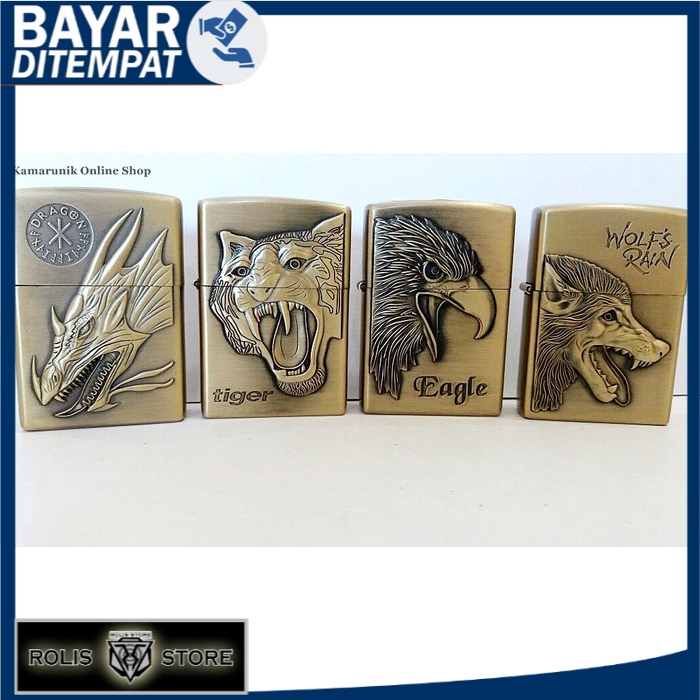 KOREK ZIPPO API BIASA MANCIS MOTIF ANIMAL TYPE 3578