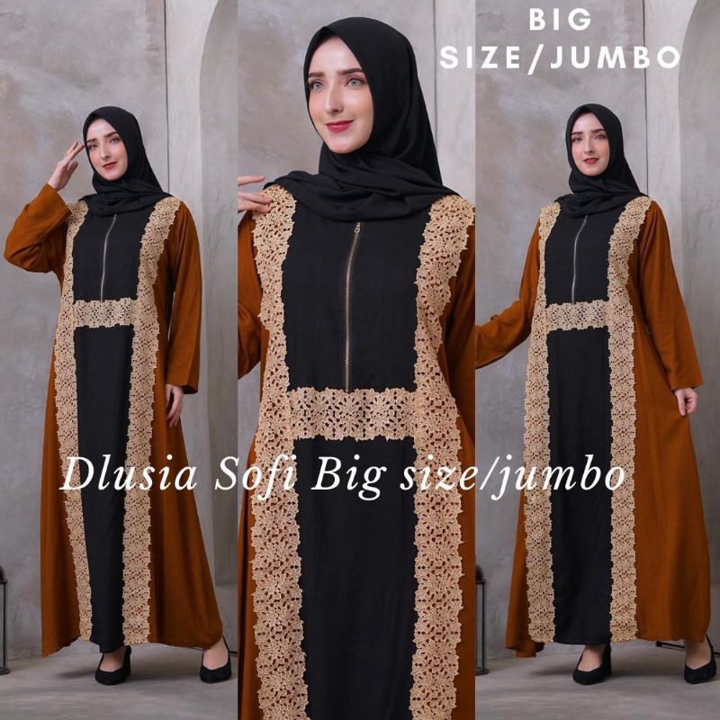 Daster arab DLUSIA SOFI Dress Rayon Renda big size jumbo