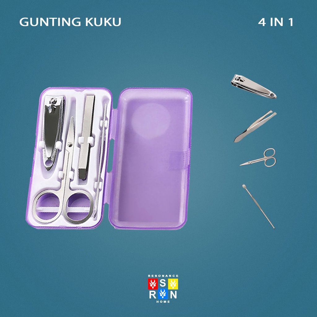 Gunting Kuku Set 4 in 1 Perawatan Kuku / Menicure Pedicure Set Tools | Resonance Home