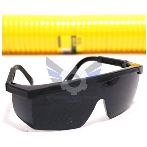 Katamata Safety UV Black &amp; Clear / Kacamata Las Hitam &amp; Bening / Katamata Las Safety Glasses