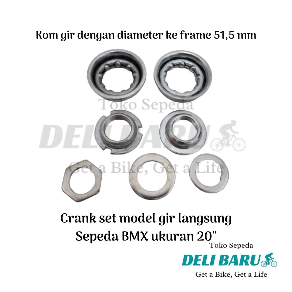 Crank gear tengah gir langsung sepeda 20 BMX 1 set