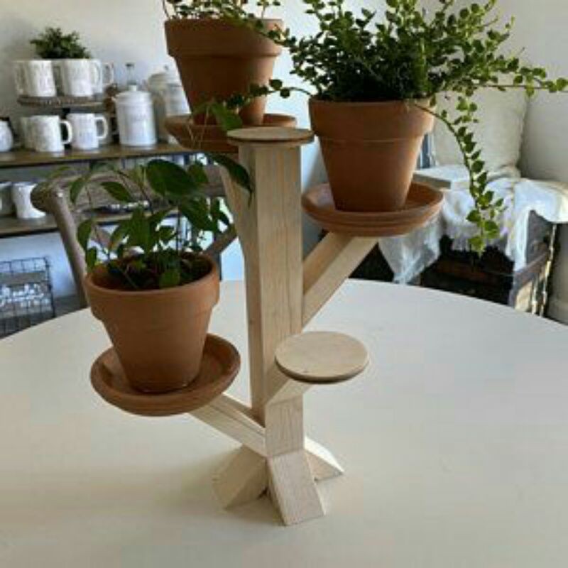 PROMO MURAH  rak bunga model bercabang emapat dari kayu jati sudah di finishing