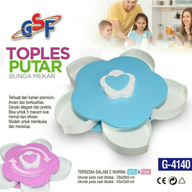 Toples Bunga Putar 5 Sekat