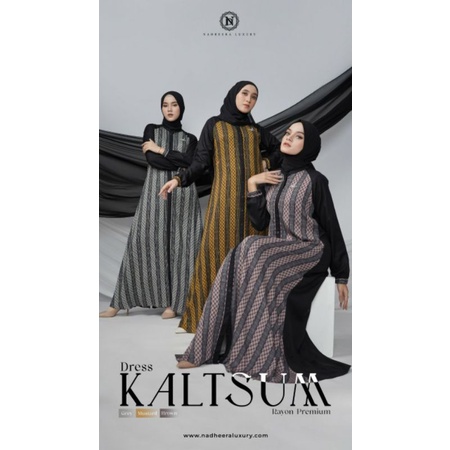 Kaltsum Dress by Nadheera Luxury, Gamis Rayon Salur premium