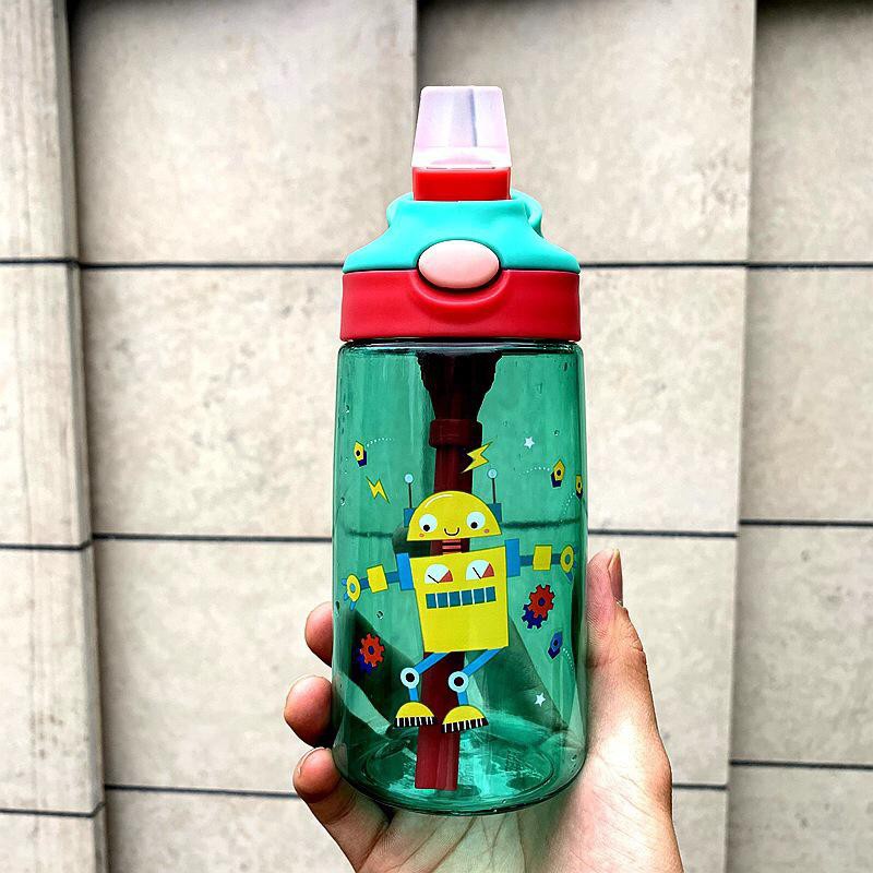BT 56 BOTOL AIR MINUM ANAK SEKOLAH KARAKTER LUCU UNIK TRITAN BOTTLE WATER FREE BPA 480ML SEDOTAN-ROBOT