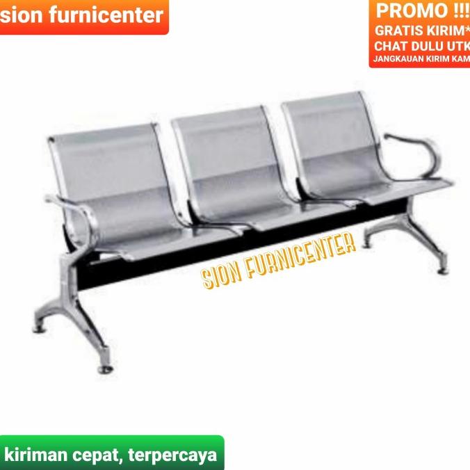 Ready oke] kursi tunggu 3 seat / kursi tunggu stainless / kursi tunggu klinik