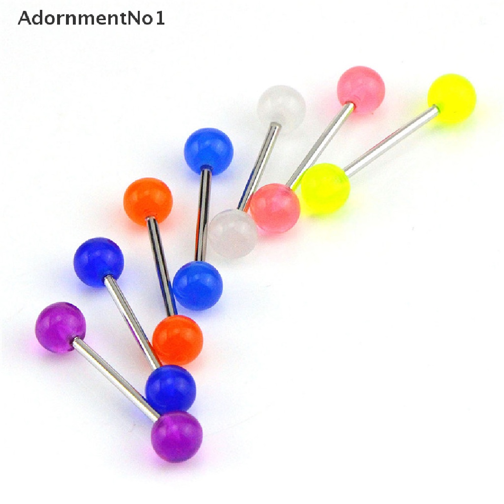 (AdornmentNo1) 7pcs / Set Anting Tindik Lidah / Tubuh Bentuk Barbel Glow In The Dark