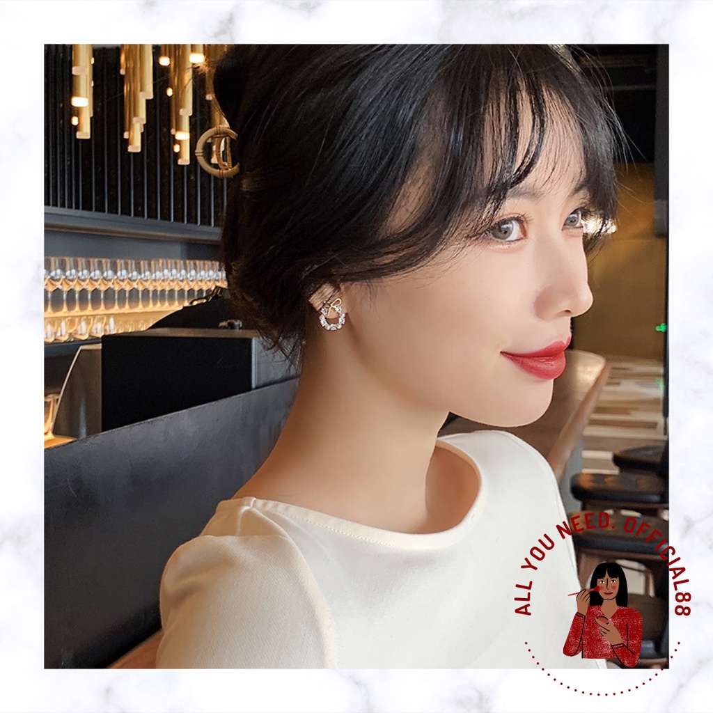 ✿AYN✿K37 Anting Tusuk Pita Mutiara Wanita