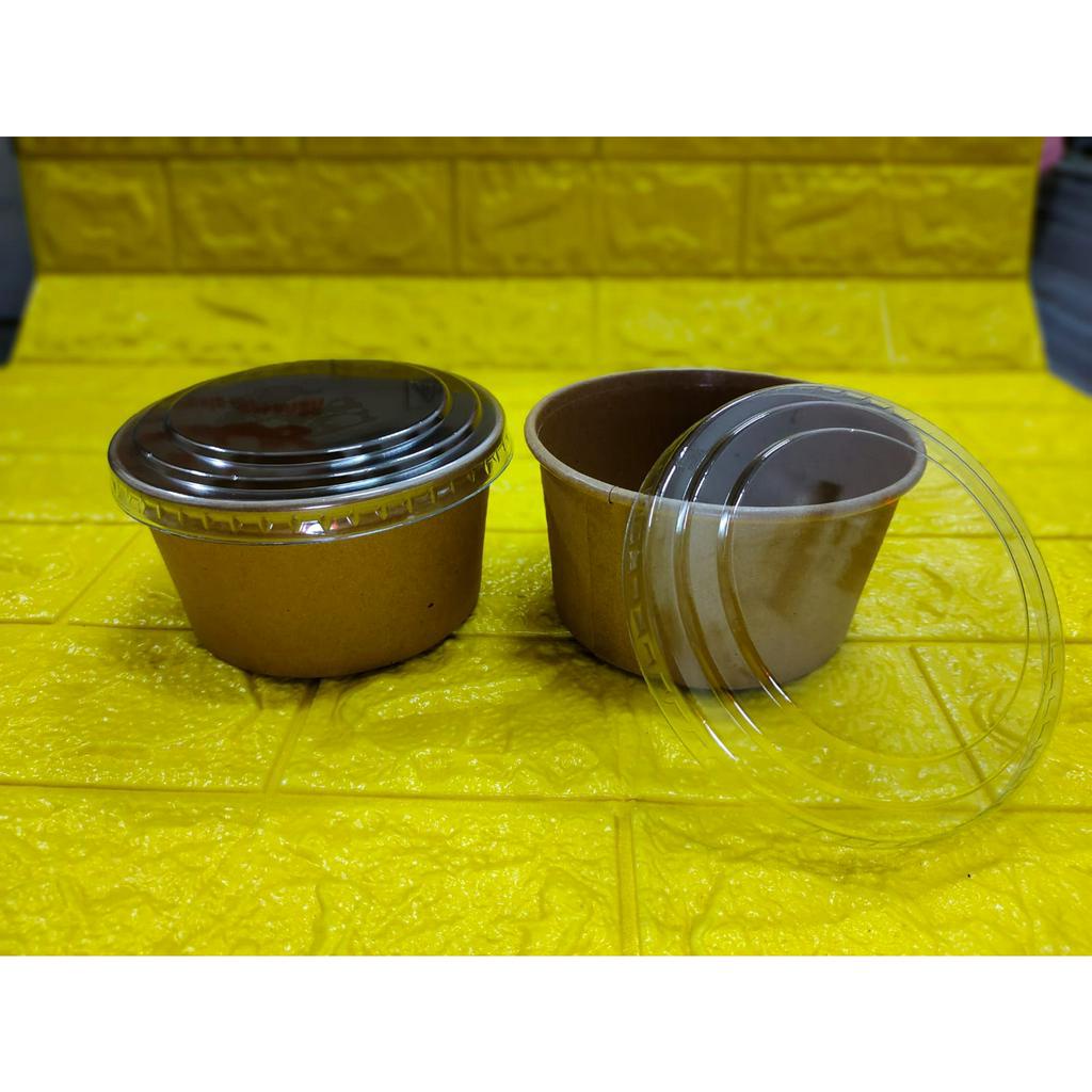 Paper Bowl / Mangkok dengan tutup Plastik berbagai variant 650ml / 750ml