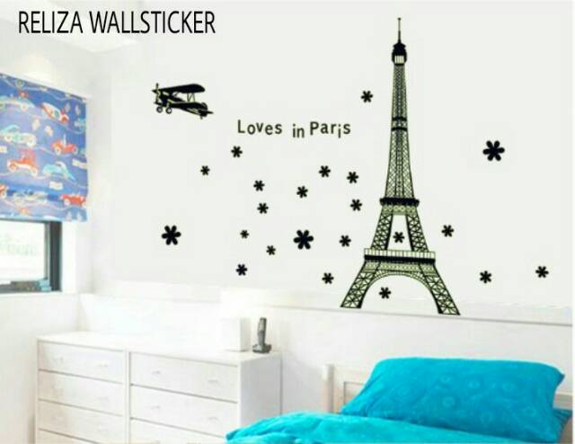 RELIZA Wall sticker 60X90 Glow In Dark Paris Menara EIFFEL Stiker Dinding ABQ9604