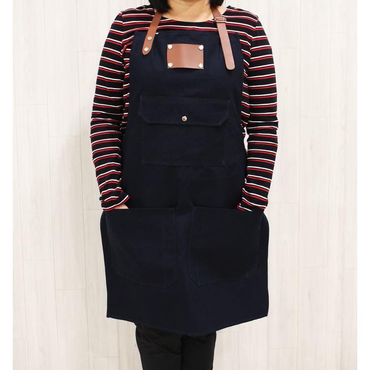 Apron (Celemek) Barista / Barber / Chef Canvas &amp; Synthetic Leather