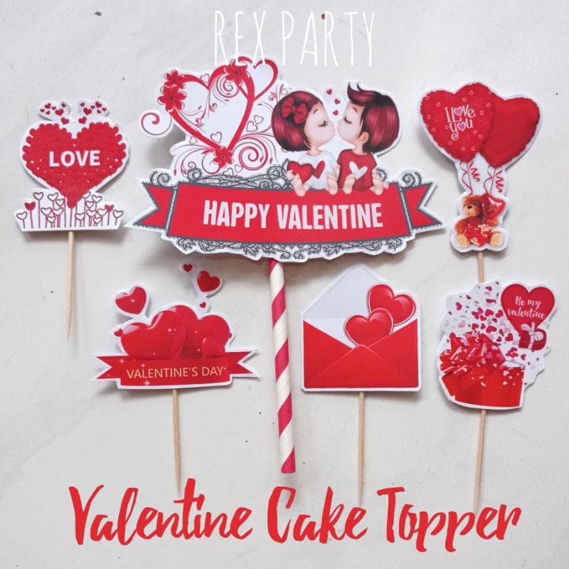Valentine Cake Topper/Topper Kue Valentine/Topper Valentine/Valentine's Day