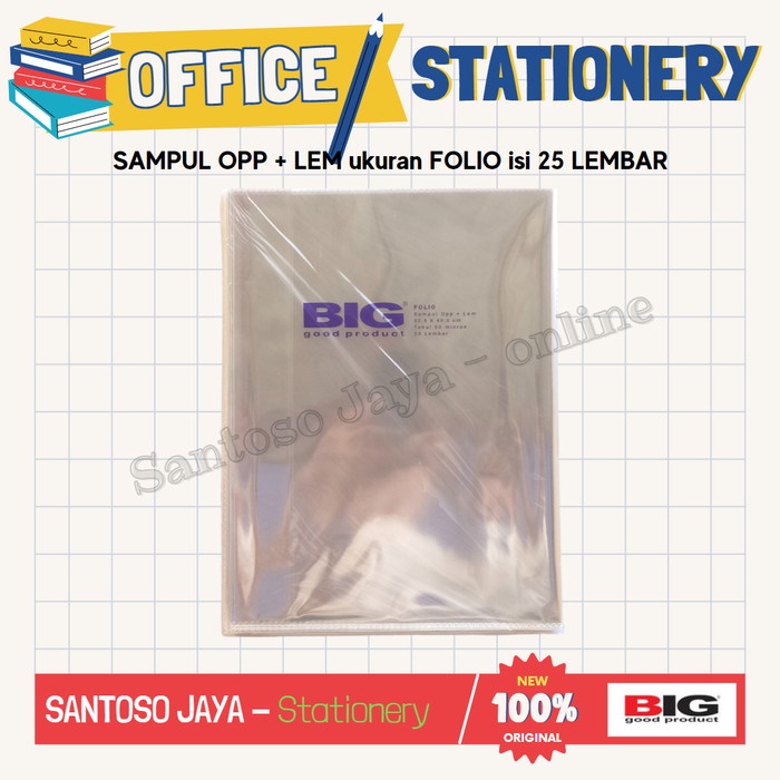 

Sampul Buku Tulis BIG OPP FOLIO - 25 Lembar Plastik Folio Bening