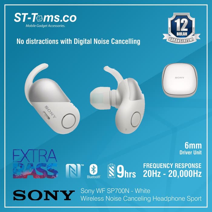 Sony WF SP700N SP 700N Wireless Noise Canceling Headphones Sport White
