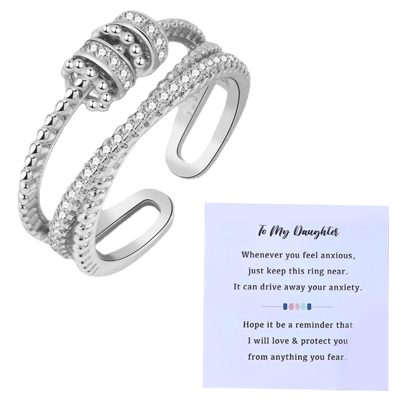 Perhiasan Cincin Couple Bahan Tembaga Hias Manik-Manik Zirkon Untuk Pria Dan Wanita