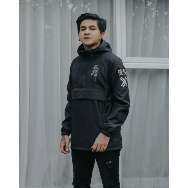 GENIOUS Jaket Cougle Model Simple Jaket Parasut Pria Jaket Outdoor