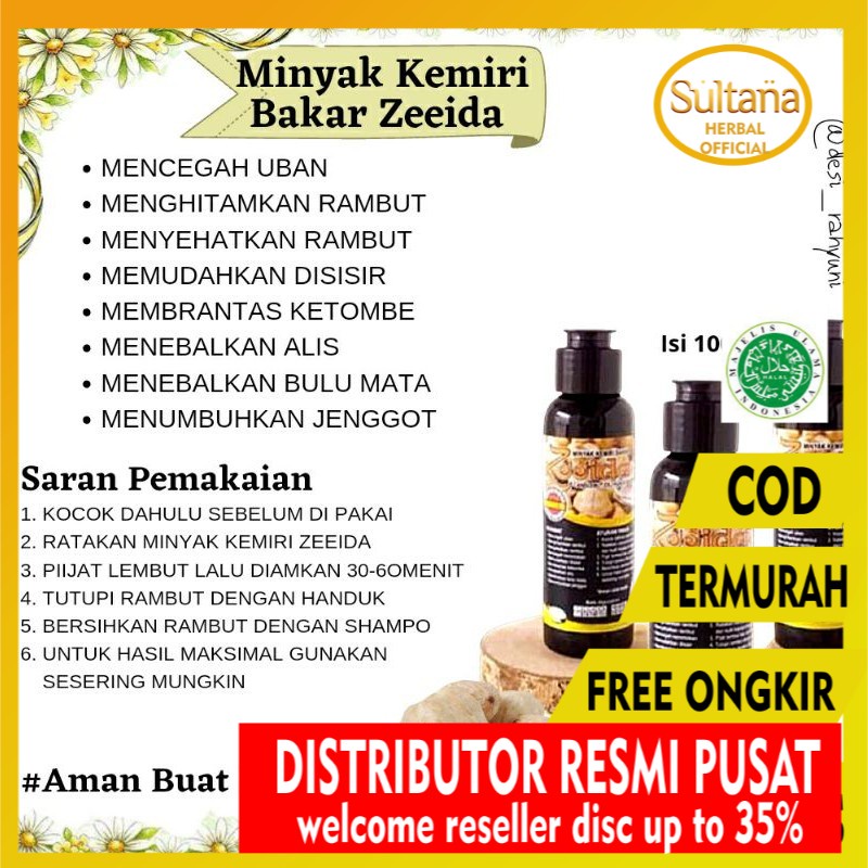 

[ORI RESMI] MINYAK KEMIRI BAKAR ZEEIDA 100Ml PENUMBUH RAMBUT MENEBALKAN ALIS