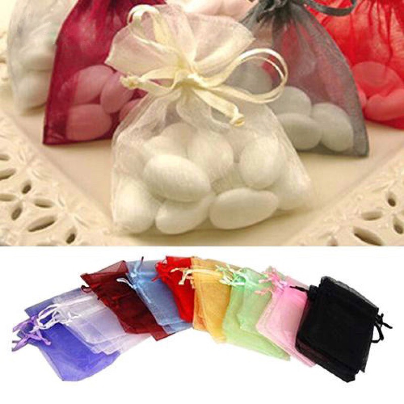 

Tas serut organza pouch kain bungkus permen mini untuk hadiah gift wrap hampers
